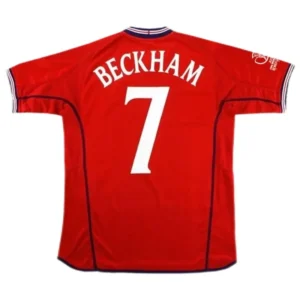 England World Cup 2002 Beckham #7 Retro Jersey Away