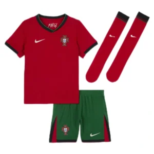 2024 Kids Portugal Nation Home Whole Kit Jersey+Shorts+Socks Euro