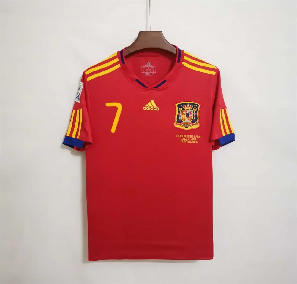 2010 Spain Nation Retro Jersey Home World Cup - 图片 10