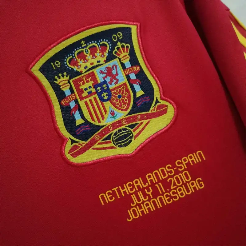 2010 Spain Nation Retro Jersey Home World Cup - 图片 8