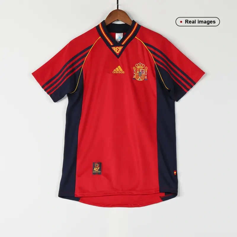 1998 Spain Nation Retro Jersey Home World Cup - 图片 9