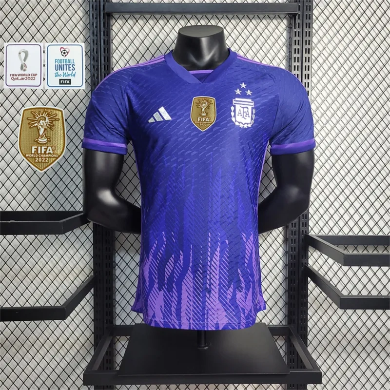 2022 Argentina World Cup Champion Edition 3 stars Away Jersey Player Version - 图片 9