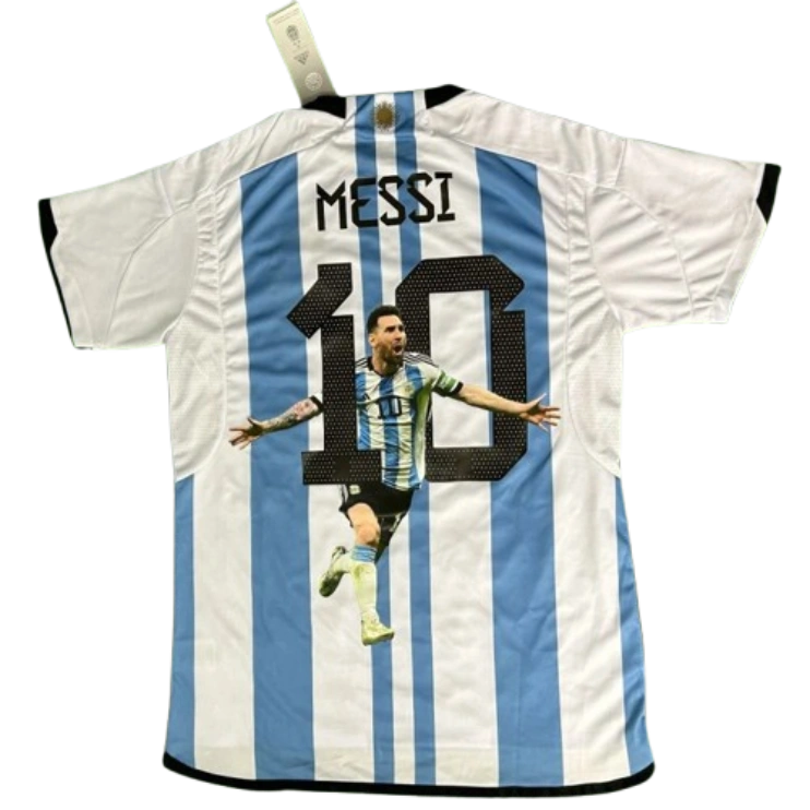2022 Nation Argentina World Cup Champion Messi #10 First Anniversary Special Edition Soccer Jersey