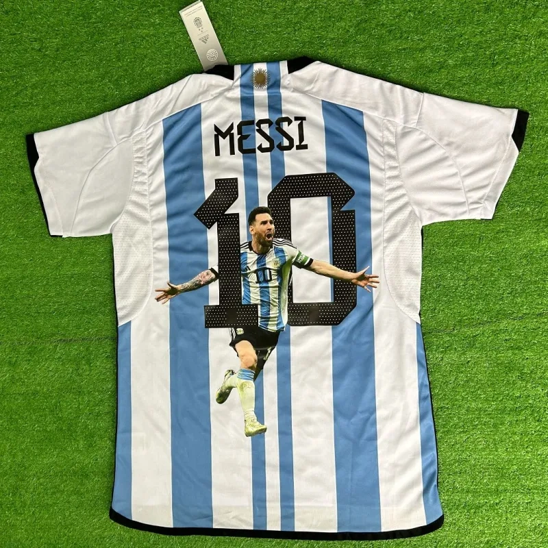 2022 Nation Argentina World Cup Champion Messi #10 First Anniversary Special Edition Soccer Jersey - 图片 9