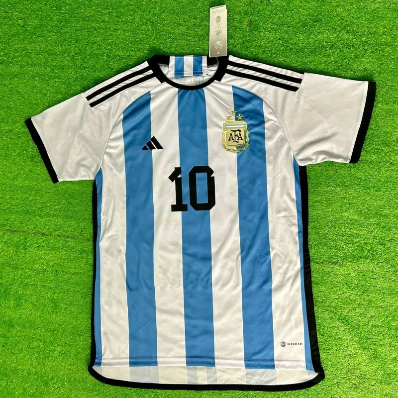 2022 Nation Argentina World Cup Champion Messi #10 First Anniversary Special Edition Soccer Jersey - 图片 8