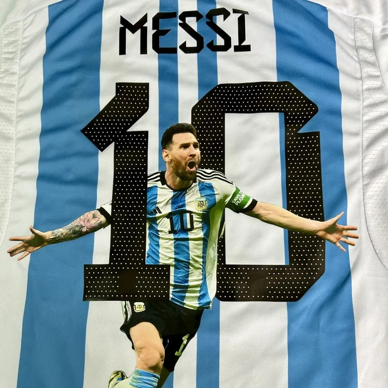 2022 Nation Argentina World Cup Champion Messi #10 First Anniversary Special Edition Soccer Jersey - 图片 4