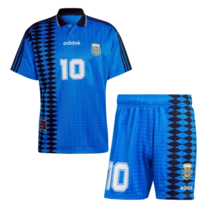 Retro Argentina Nation Jersey #10 Away Soccer Uniform Kids And Adult Kit 1994
