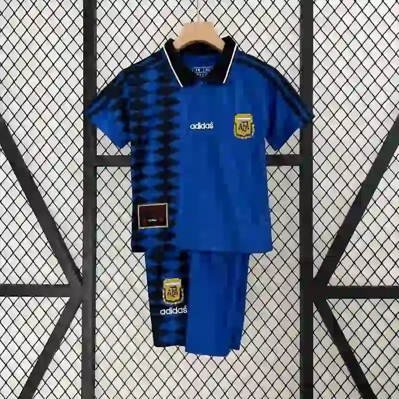 Retro Argentina Nation Jersey #10 Away Soccer Uniform Kids And Adult Kit 1994 - 图片 8