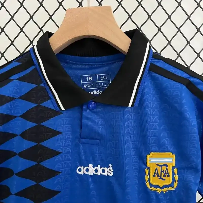 Retro Argentina Nation Jersey #10 Away Soccer Uniform Kids And Adult Kit 1994 - 图片 6