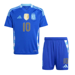 Kids Argentina MESSI #10 Custom Away Soccer Kits 2024