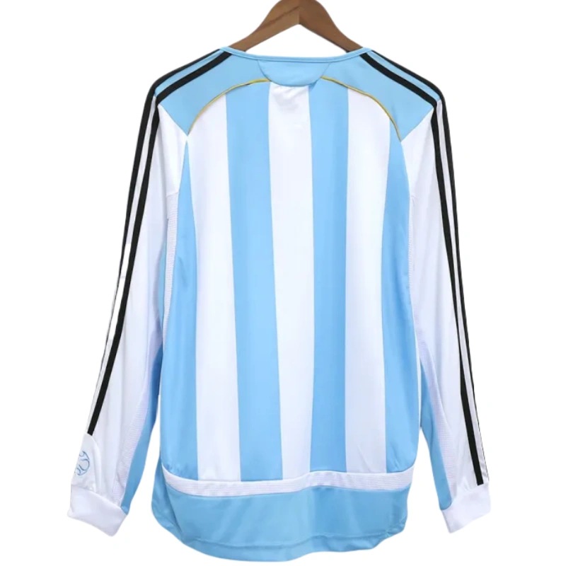 Retro Argentina World Cup 2006 Home Long Sleeve Jersey - 图片 19
