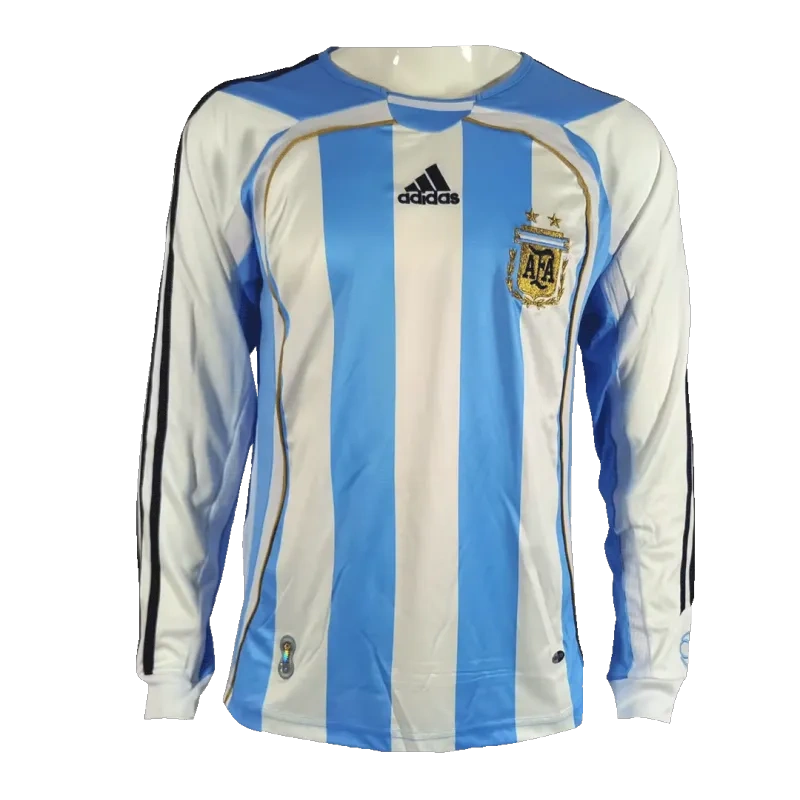 Retro Argentina World Cup 2006 Home Long Sleeve Jersey - 图片 12