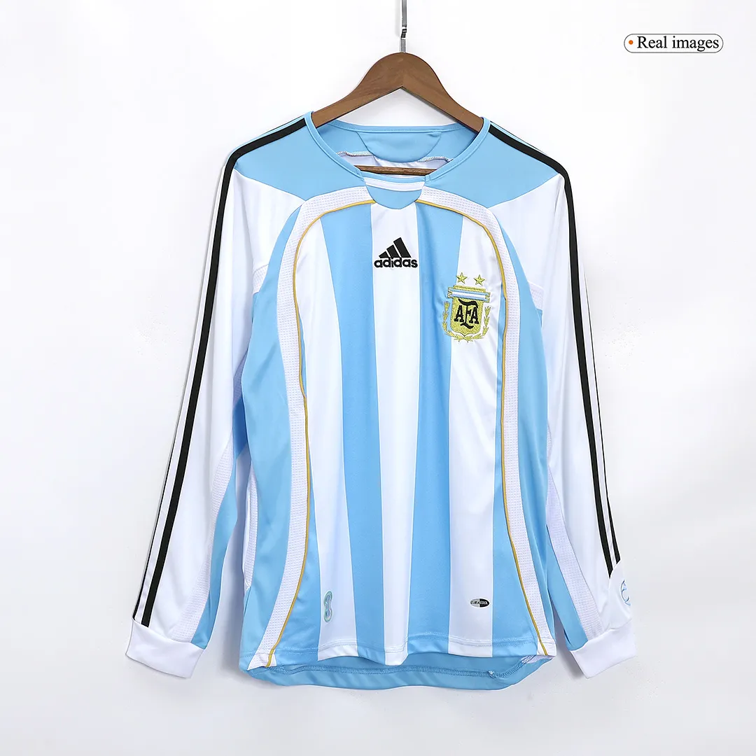 Retro Argentina World Cup 2006 Home Long Sleeve Jersey - 图片 10